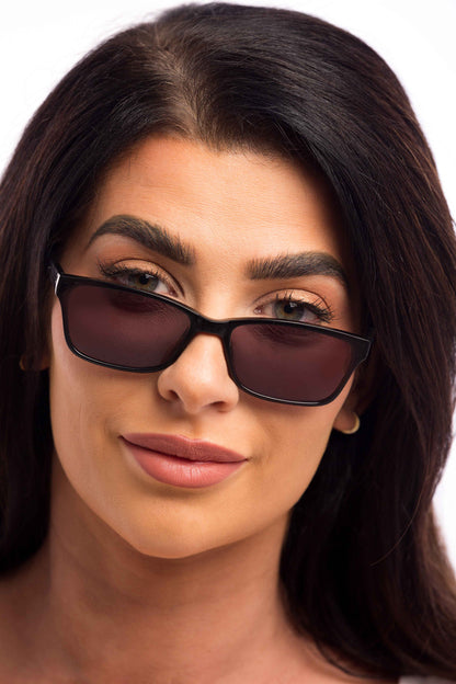 Woman Wearing Denver Sunglasses (Grey)